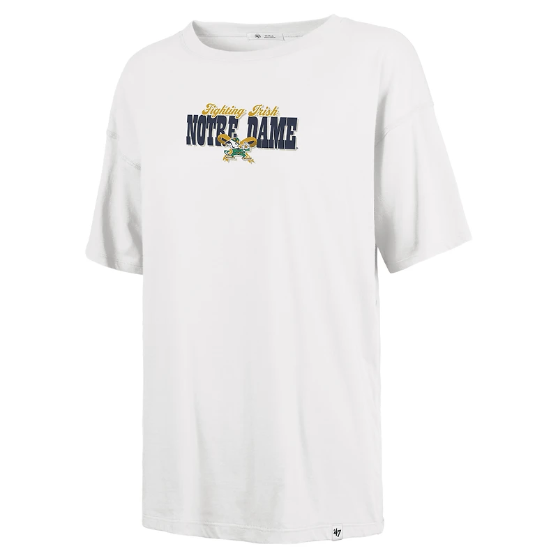 T-shirt Sadie pour femme, modèle '47 White Notre Dame Fighting Irish, avec fanion