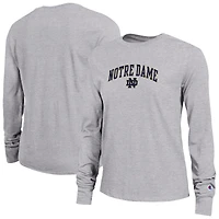 Women's Champion Gray Notre Dame Fighting Irish Arch Over Logo Long Sleeve T-Shirt