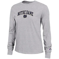 Women's Champion Gray Notre Dame Fighting Irish Arch Over Logo Long Sleeve T-Shirt
