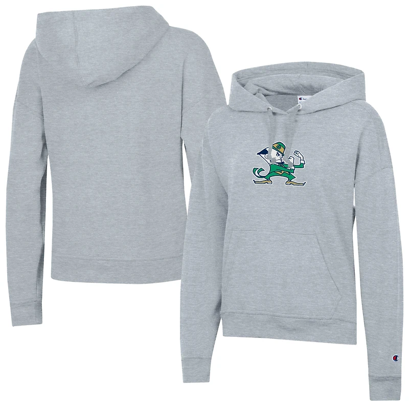 Women's Champion Gray Notre Dame Fighting Irish Powerblend Fleece Pullover Hoodie