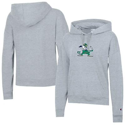 Women's Champion Gray Notre Dame Fighting Irish Powerblend Fleece Pullover Hoodie