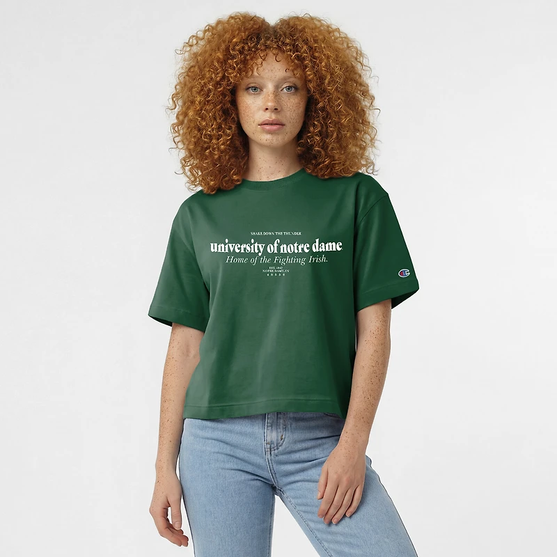 Women's Champion Navy Notre Dame Fighting Irish Home Wordmark T-Shirt