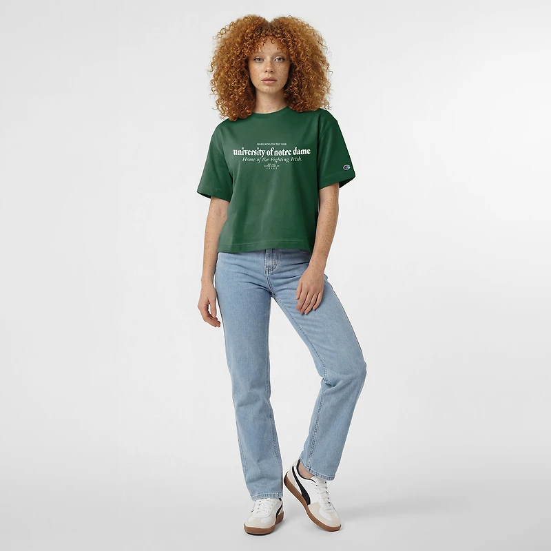 Women's Champion Navy Notre Dame Fighting Irish Home Wordmark T-Shirt