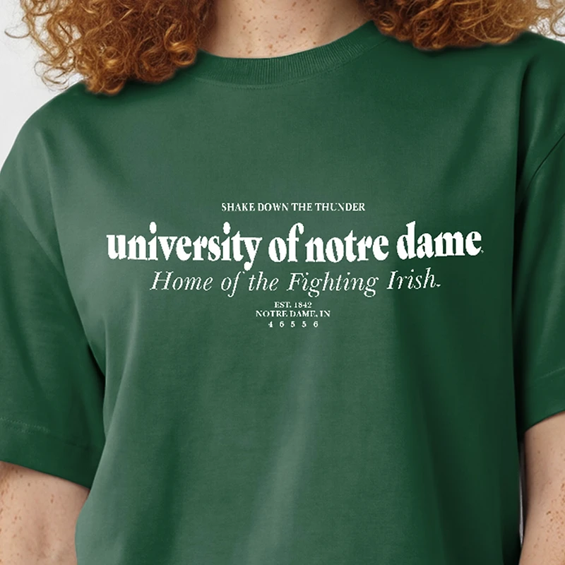 T-shirt à logo Champion Navy Notre Dame Fighting Irish pour femmes