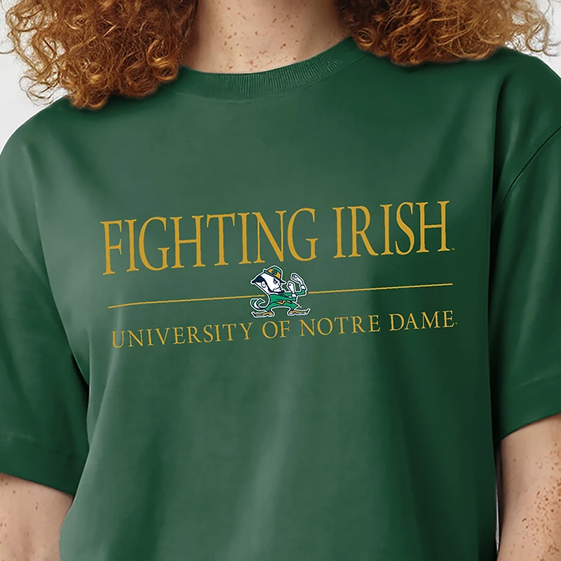 T-shirt court à logo Champion Green Notre Dame Fighting Irish pour femmes