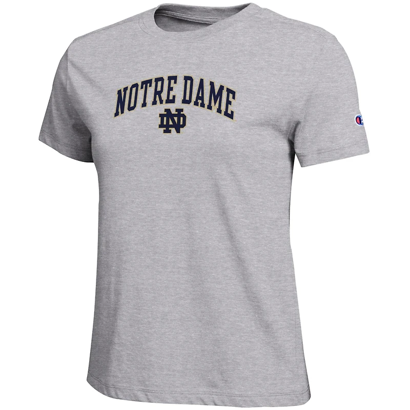 T-shirt avec logo arqué de la championne féminine Heather Gray des Fighting Irish Notre Dame