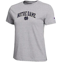 T-shirt avec logo arqué de la championne féminine Heather Gray des Fighting Irish Notre Dame