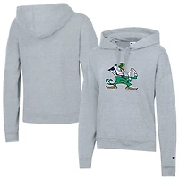 Sweat à capuche en polaire Powerblend gris chiné pour femme, logo Notre Dame Fighting Irish.