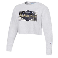 Women's Champion Heather Gray Notre Dame Fighting Irish Reverse Weave Cropped Pullover Sweatshirt
