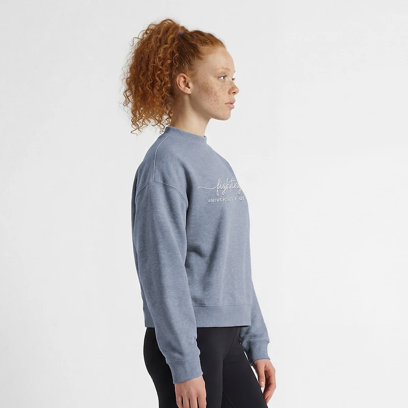 Women's Champion  Light Blue Notre Dame Fighting Irish Triumph Mock Neck Sweatshirt