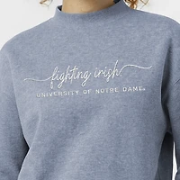 Women's Champion  Light Blue Notre Dame Fighting Irish Triumph Mock Neck Sweatshirt