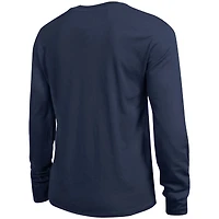 T-shirt à manches longues bleu marine avec logo Arch Over de Notre Dame Fighting Irish pour femme