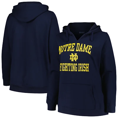 Pull à col cranté Heart & Soul Champion Navy Notre Dame Fighting Irish pour femmes, taille plus