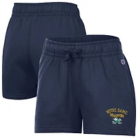 Women's Champion  Navy Notre Dame Fighting Irish Powerblend Elastic Waist Shorts