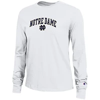 Women's Champion White Notre Dame Fighting Irish Arch Over Logo Long Sleeve T-Shirt