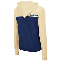 Sweat à capuche demi-zip léger pour femme Colosseum Gold/Navy Notre Dame Fighting Irish Aidan