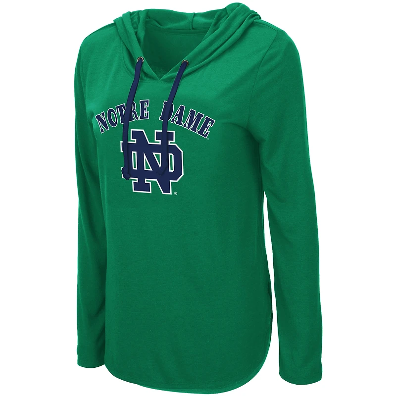 Colosseum Green Notre Dame Fighting Irish My Lover T-shirt à capuche léger manches longues pour femme