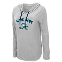 Colisée gris chiné pour femme Notre Dame Fighting Irish My Lover T-shirt léger à capuche manches longues
