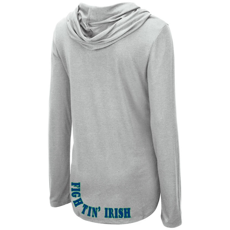 Colisée gris chiné pour femme Notre Dame Fighting Irish My Lover T-shirt léger à capuche manches longues