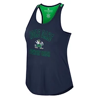 Women's Colosseum Navy Notre Dame Fighting Irish 10 Days Racerback Scoop Neck Tank Top