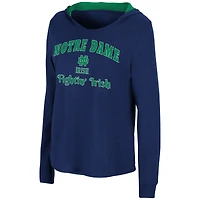 Colosseum Navy Notre Dame Fighting Irish Catalina Sweat à capuche T-shirt manches longues pour femme