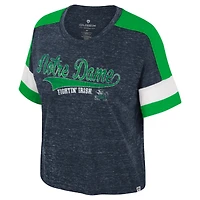T-shirt à col rond et blocs de couleurs bleu marine Colosseum Notre Dame Fighting Irish pour femme