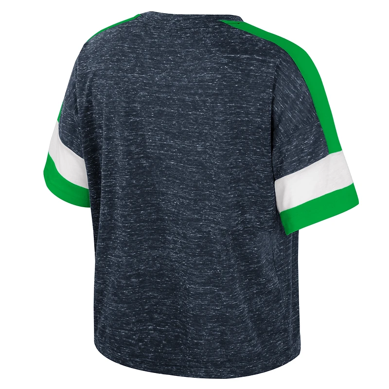 T-shirt à col rond et blocs de couleurs bleu marine Colosseum Notre Dame Fighting Irish pour femme