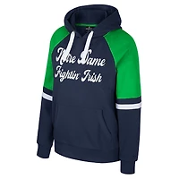 Sweat à capuche surdimensionné blocs de couleurs bleu marine Colosseum Notre Dame Fighting Irish pour femme