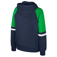 Sweat à capuche surdimensionné blocs de couleurs bleu marine Colosseum Notre Dame Fighting Irish pour femme