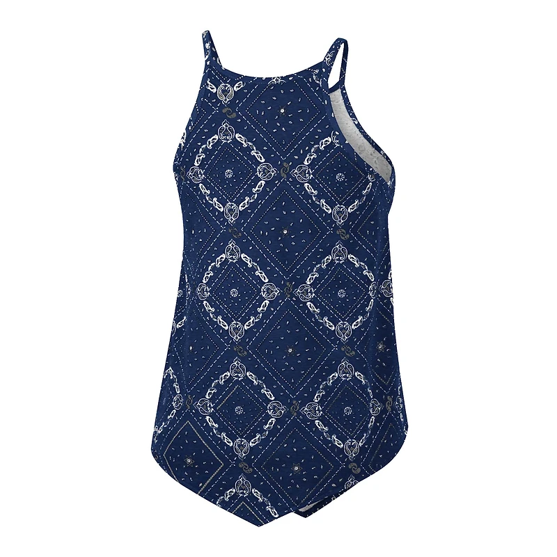 Débardeur bandana irlandais Colosseum x Wrangler bleu marine Notre Dame Fighting Irish pour femmes