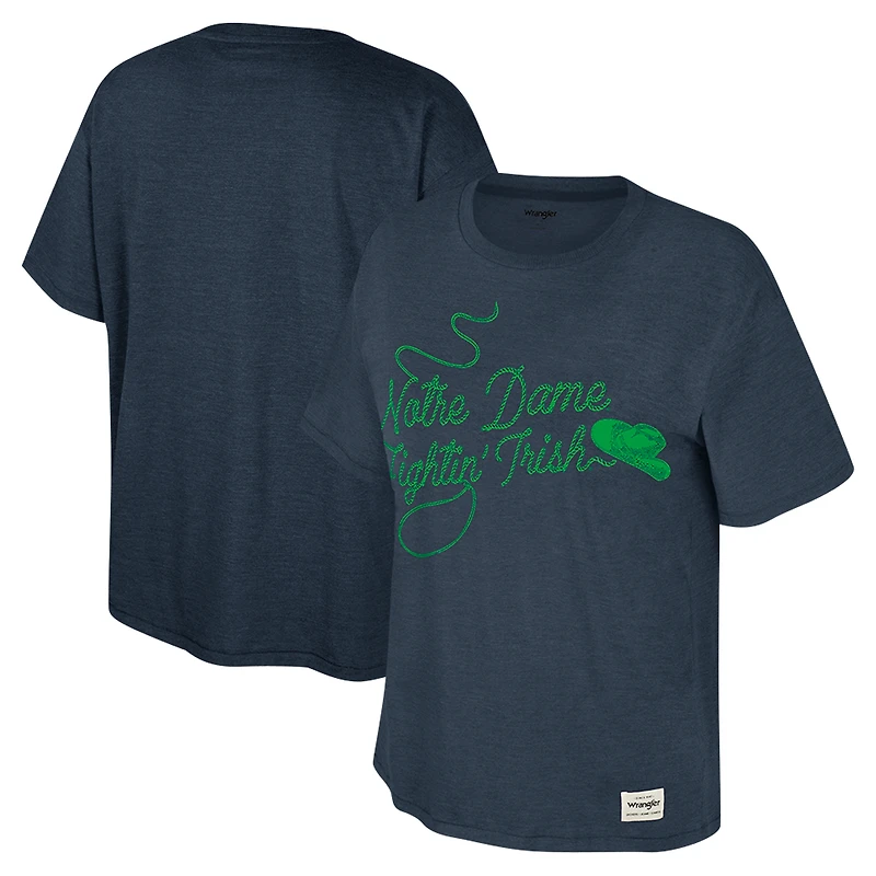 T-shirt surdimensionné Colosseum x Wrangler Navy Notre Dame Fighting Irish Lasso pour femmes