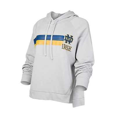 Chandail à capuchon raglan trois mélanges Notre Dame Fighting Irish Cedar Concepts Sport gris pour femme