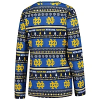 Women's Concepts Sport Navy Notre Dame Fighting Irish Ugly Sweater Holiday Long Sleeve Top & Pants Sleep Set