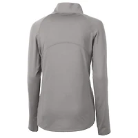 Pull-over demi-zippé en tricot extensible recyclé pour femme Cutter & Buck gris des Fighting Irish Alumni Adapt Eco Knit