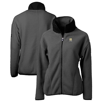 Women's Cutter & Buck Gray Notre Dame Fighting Irish Alumni Cascade Eco Sherpa Full-Zip Fleece Jacket