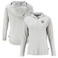 Women's Cutter & Buck Gray Notre Dame Fighting Irish Play Like A Champion Today Coastline Epic Comfort Eco Recycled Raglan Long Sleeve Hoodie T-Shirt