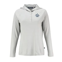 Women's Cutter & Buck Gray Notre Dame Fighting Irish Play Like A Champion Today Coastline Epic Comfort Eco Recycled Raglan Long Sleeve Hoodie T-Shirt