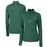 Women's Cutter & Buck Navy Notre Dame Fighting Irish Play Like A Champion Today Traverse Stretch DryTec Quarter-Zip Top