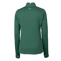 Women's Cutter & Buck Navy Notre Dame Fighting Irish Play Like A Champion Today Traverse Stretch DryTec Quarter-Zip Top