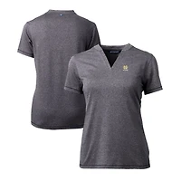 Haut à col en V extensible DryTec Forge pour femme, couleur charbon chiné, Cutter & Buck, des Fighting Irish Alumni de Notre Dame