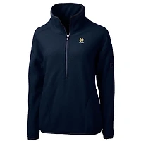 Women's Cutter & Buck  Navy Notre Dame Fighting Irish Alumni Cascade Eco Sherpa Fleece Half-Zip Pullover Jacket