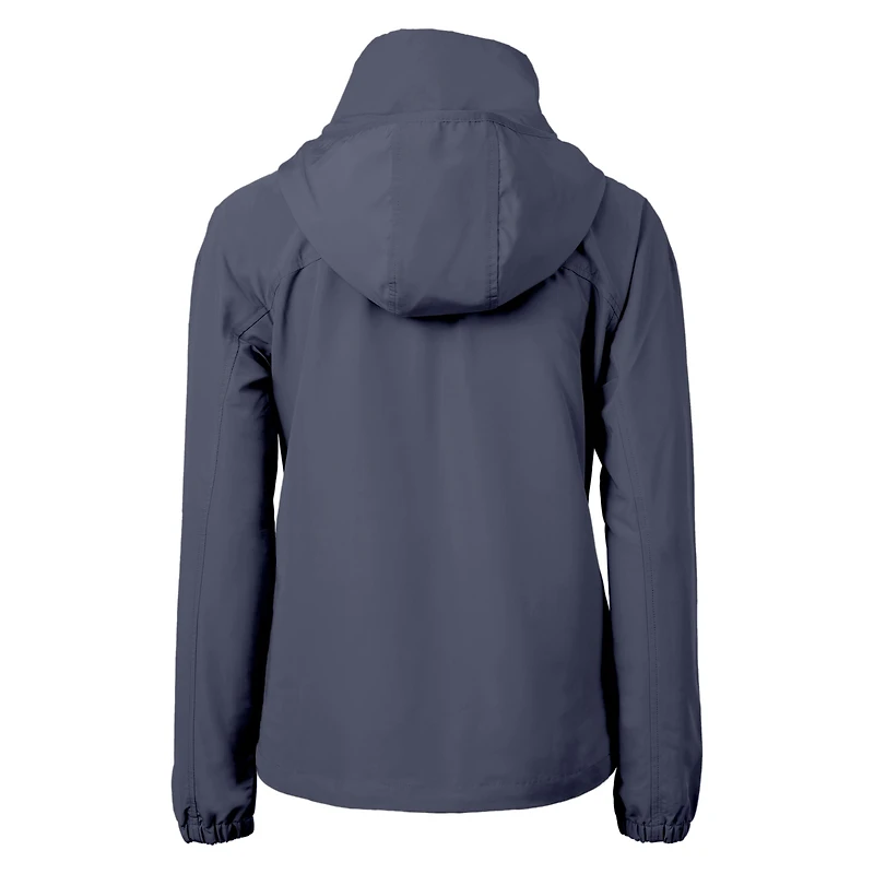 Veste zippée intégrale écologique recyclée pour femme Cutter & Buck bleu marine, en tissu Notre Dame Fighting Irish Alumni Charter