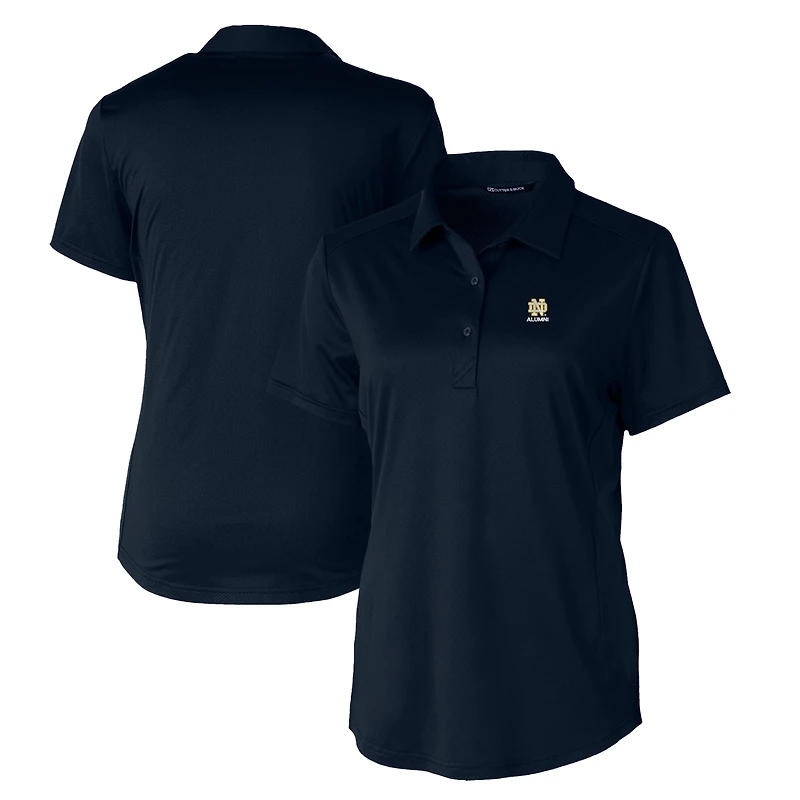 Women's Cutter & Buck  Navy Notre Dame Fighting Irish Alumni DryTec Prospect Textured Stretch Polo
