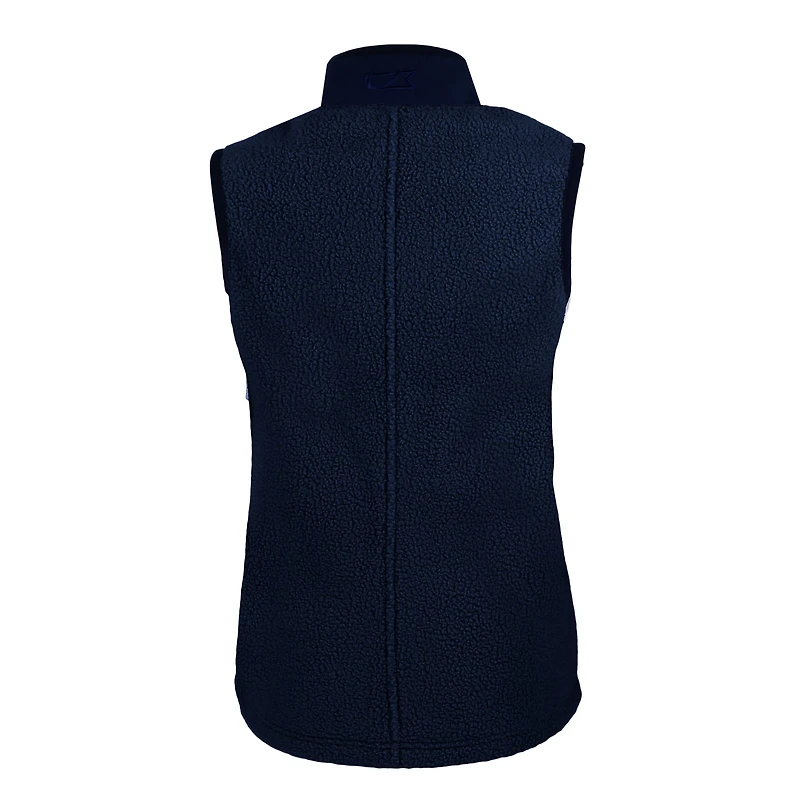 Women's Cutter & Buck Navy Notre Dame Fighting Irish Play Like A Champion Today Cascade Eco Sherpa Fleece Full-Zip Vest