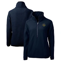 Women's Cutter & Buck  Navy Notre Dame Fighting Irish Play Like A Champion Today Cascade Eco Sherpa Fleece Half-Zip Jacket