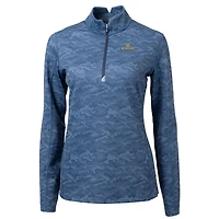 Women's Cutter & Buck Navy Notre Dame Fighting Irish Traverse Camo Quarter-Zip Pullover Top