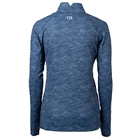 Women's Cutter & Buck Navy Notre Dame Fighting Irish Traverse Camo Quarter-Zip Pullover Top