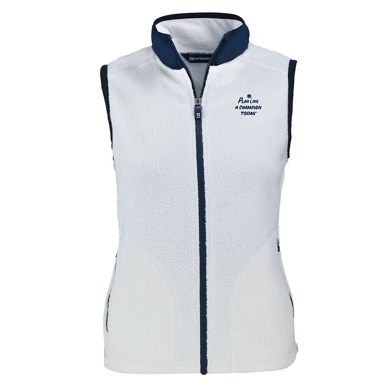 Gilet en polaire Sherpa écologique Cascade pour femme, coupeur et Buck, avoine, Fighting Irish de Notre Dame, jouez comme une championne aujourd'hui