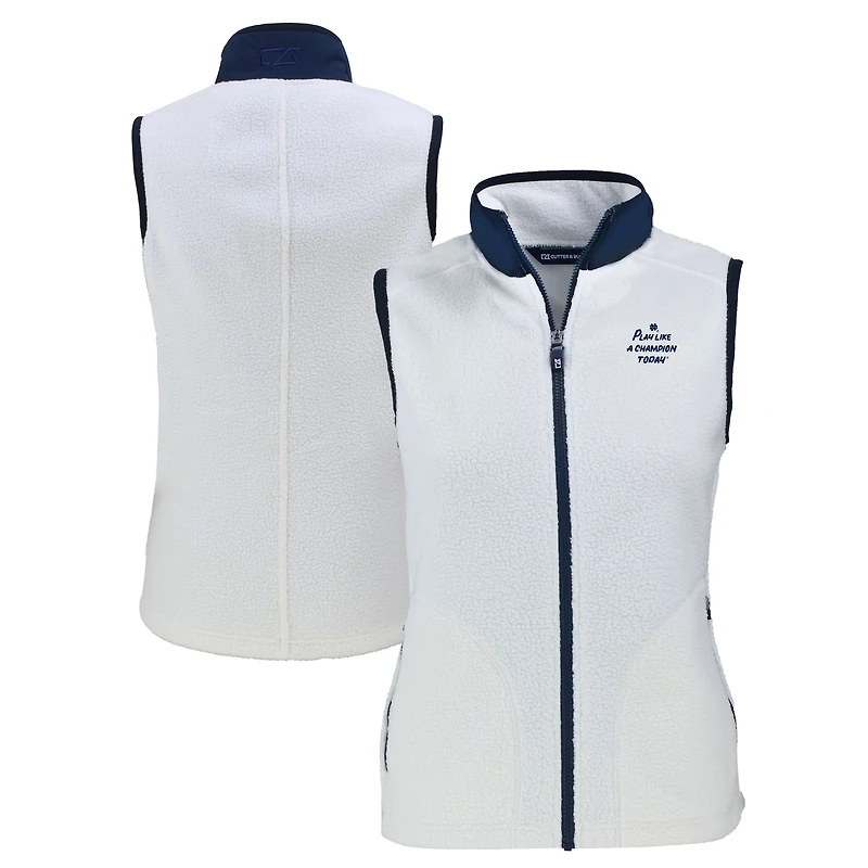 Gilet en polaire Sherpa écologique Cascade pour femme, coupeur et Buck, avoine, Fighting Irish de Notre Dame, jouez comme une championne aujourd'hui