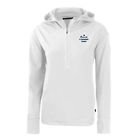 Women's Cutter & Buck White Notre Dame Fighting Irish Play Like A Champion Today Daybreak Eco Recycled Half-Zip Hoodie